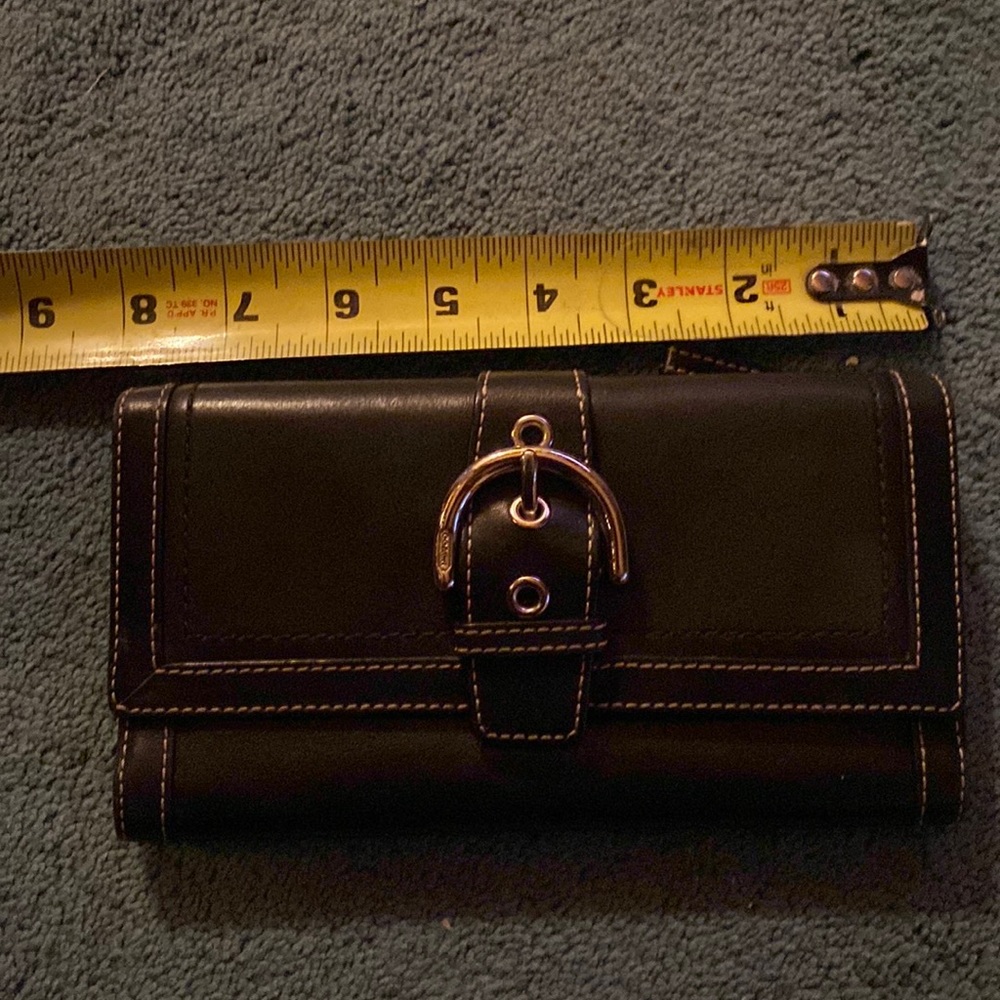 Coach trifold black womens wallet